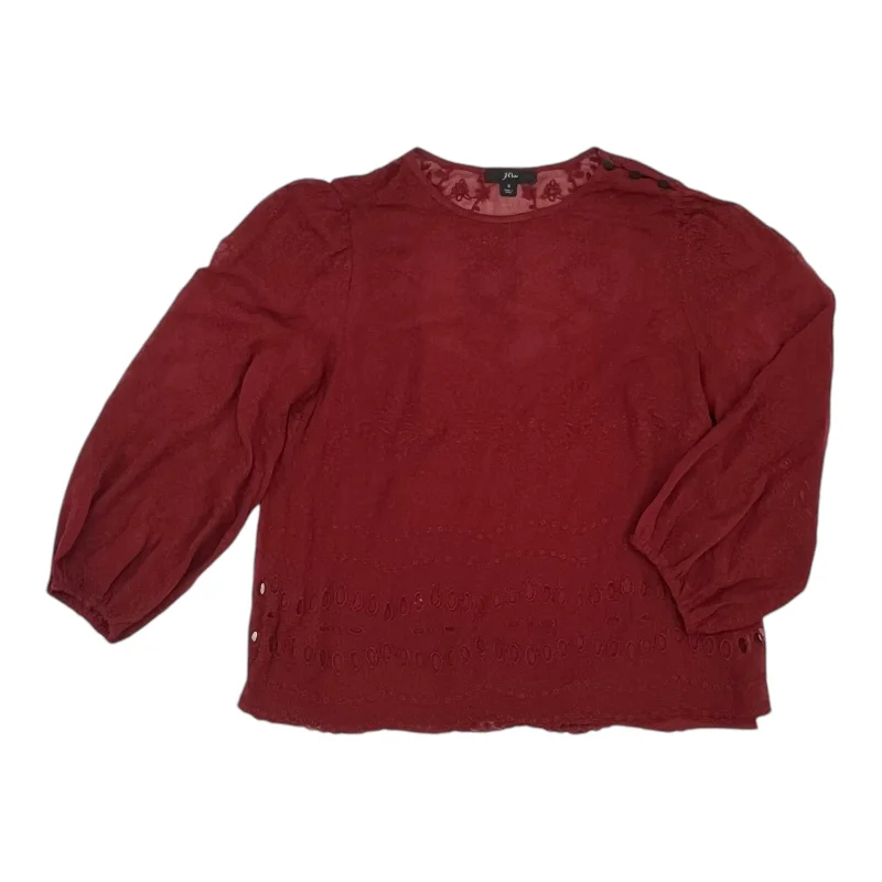 women's tops with lace-up frontsTop 2Pc Ls By J. Crew In Red, Size:S