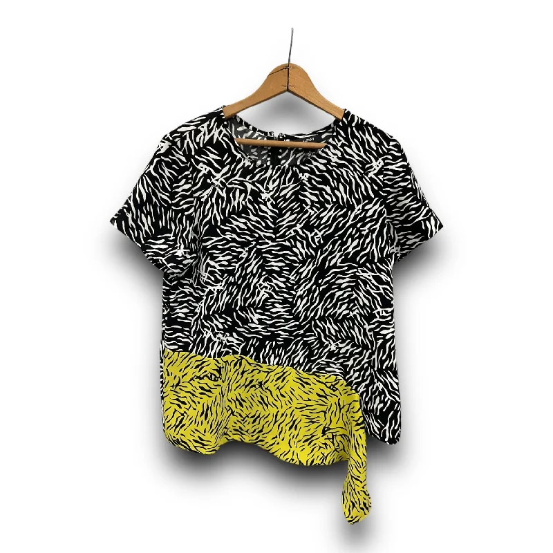 women's T-shirts with bleach-splatter designsTop Short Sleeve By Alfani  Size: M