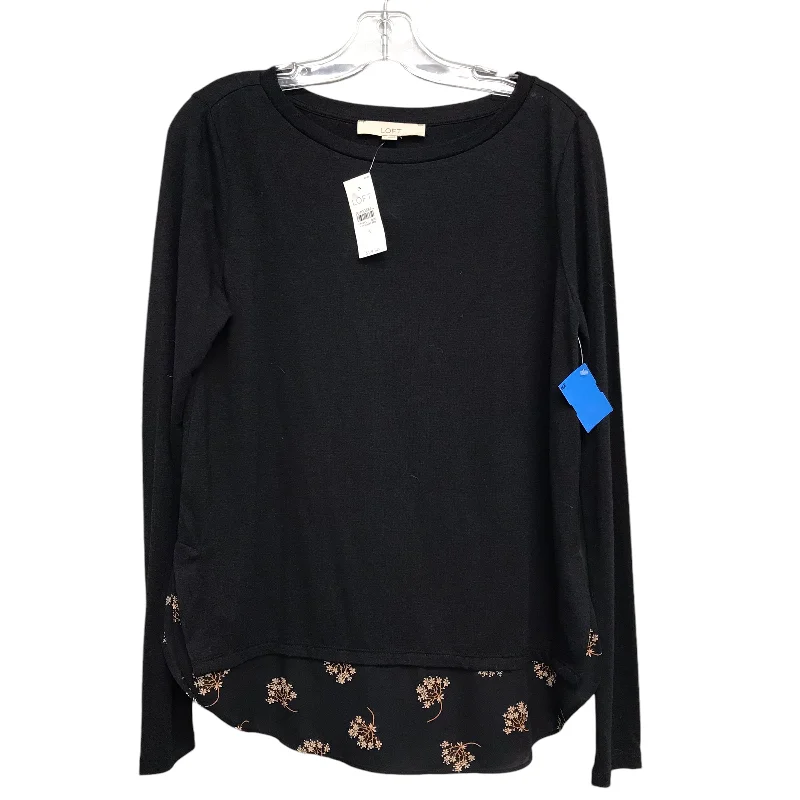 women's tops with asymmetrical designsTop Ls By Loft In Black, Size:S