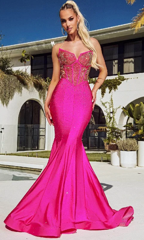 women's neon dressesPortia and Scarlett PS23360 - Beaded Gown