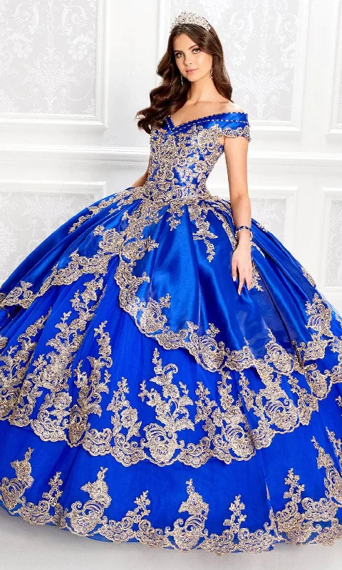 women's handmade dressesPrincesa by Ariana Vara PR22029 - Applique Off-Shoulder Ball Gown