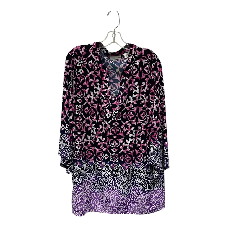 women's tops for those who love to dress up their casual looks with stylish topsTop Ls By Susan Graver In Black & Pink, Size:2X