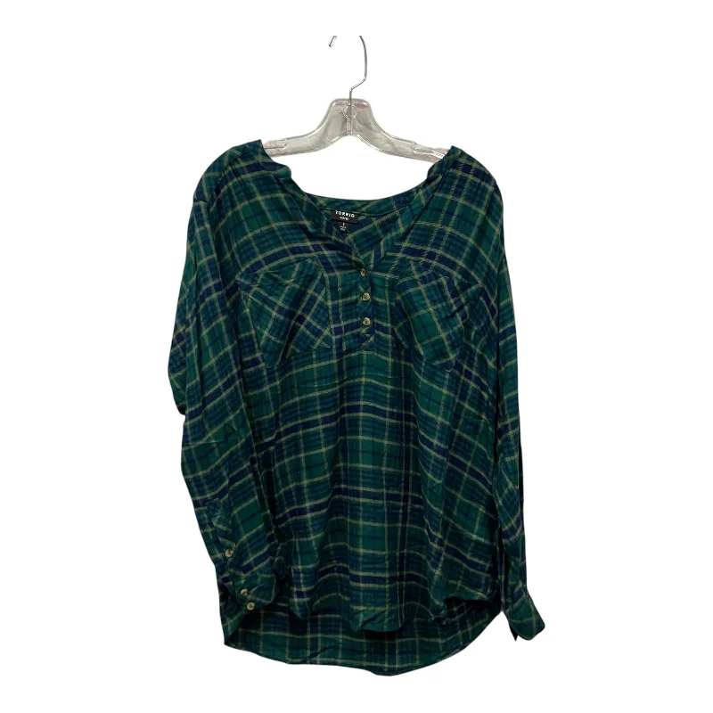 women's tops for creating capsule wardrobesTop Ls By Torrid In Green, Size:1X