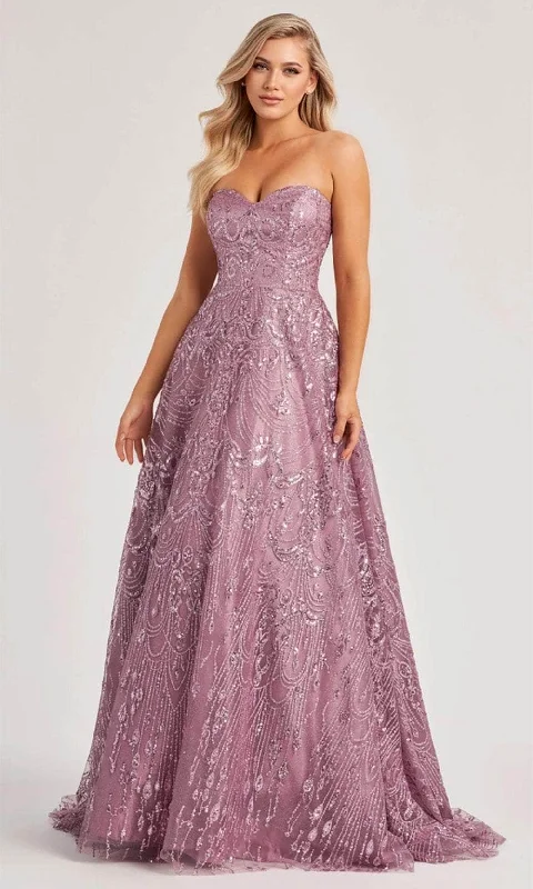 women's trendy dressesColette By Daphne CL8625 - Sweetheart Glitter Gown