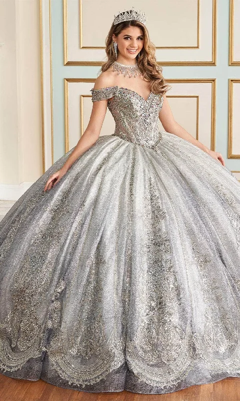 women's stylish dressesPrincesa by Ariana Vara PR30173 - Glitter Tulle with Cathedral Train Quinceañera Gown