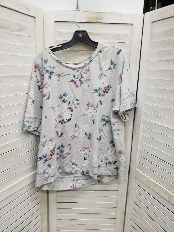 women's T-shirts with artistic printsTop Short Sleeve Basic By Loft  Size: 2x