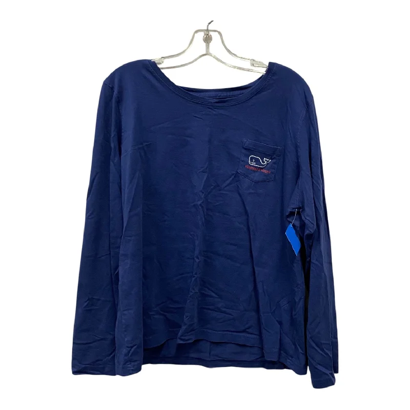 silk women's topsTop Ls By Vineyard Vines In Blue, Size:Xl