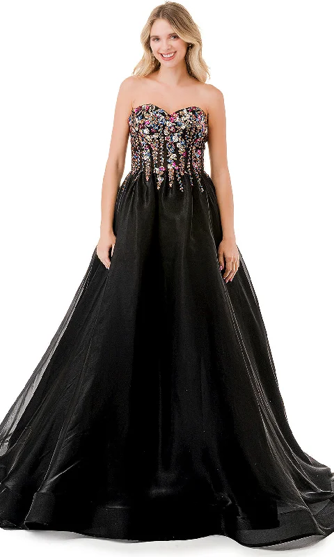 women's midi dressesTrevi Collection L2855K - Strapless Beaded Ballgown