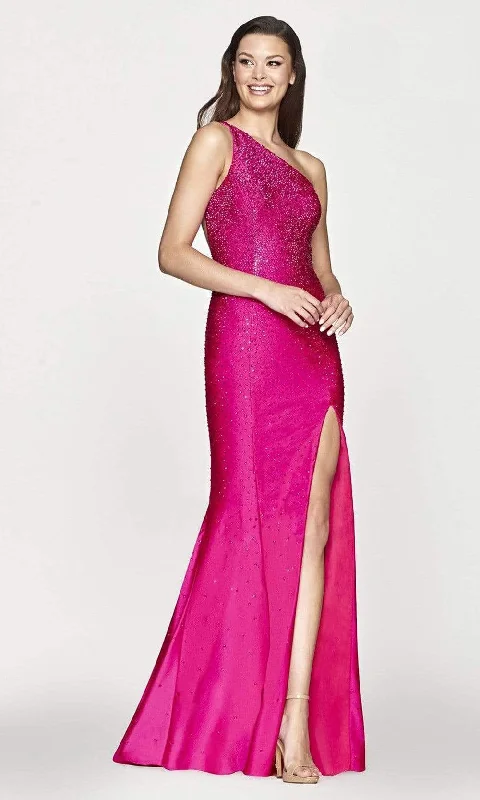 women's petite dressesFaviana - S10632 Beaded One Shoulder Gown