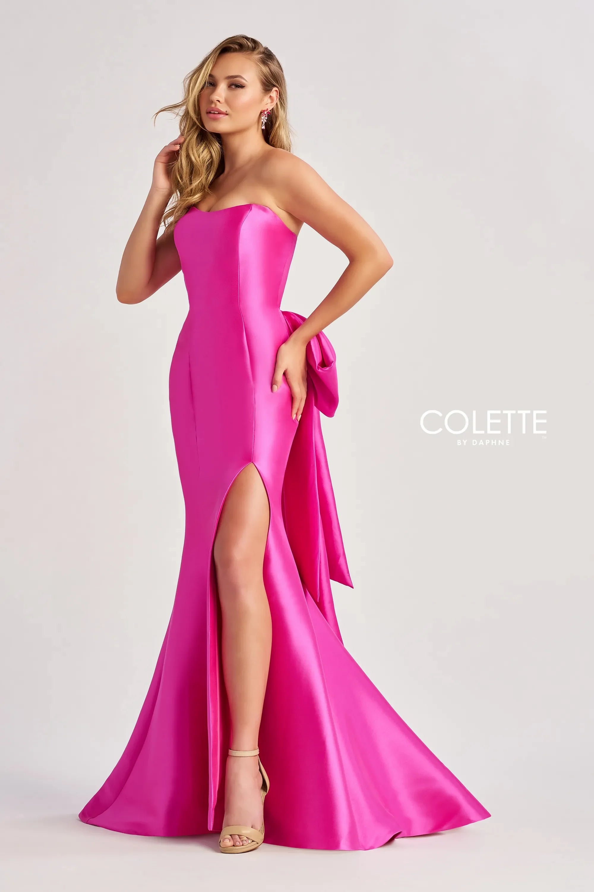 women's flowy dressesColette By Daphne CL8470 - Strapless High Slit Gown