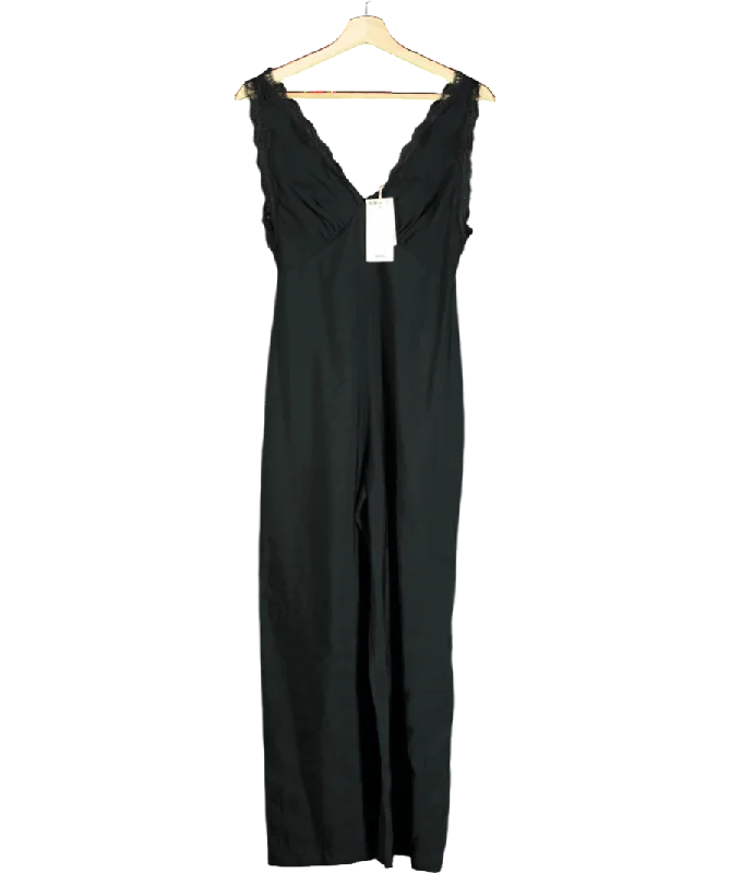 women's jumpsuits with pocketsMANGO Black Lace Jumpsuit UK XS