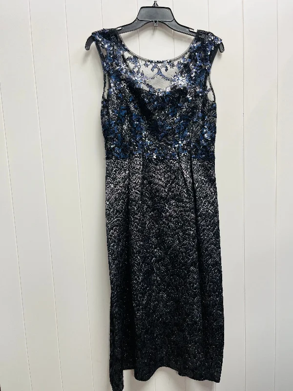 women's minimalist dressesDress Casual Midi By Kay Unger In Black & Blue, Size: 4