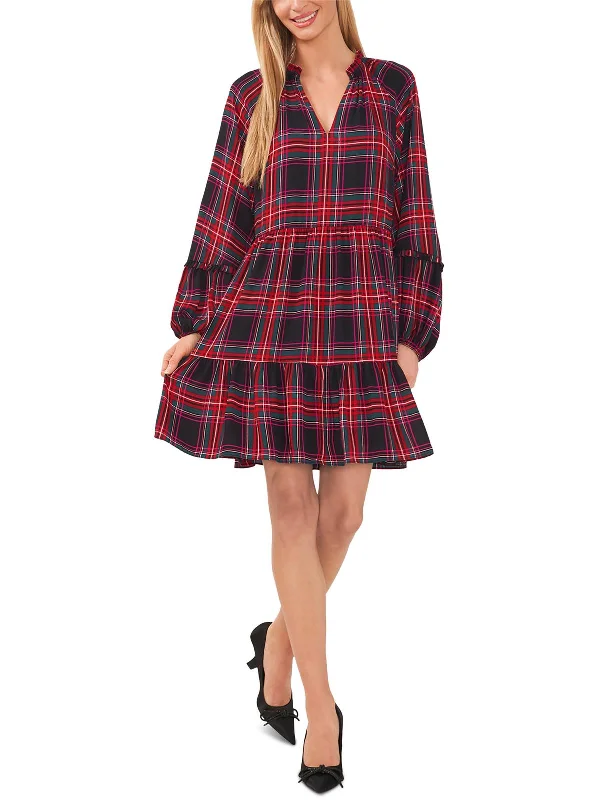 women's limited-edition dressesWomens Plaid Above Knee Mini Dress