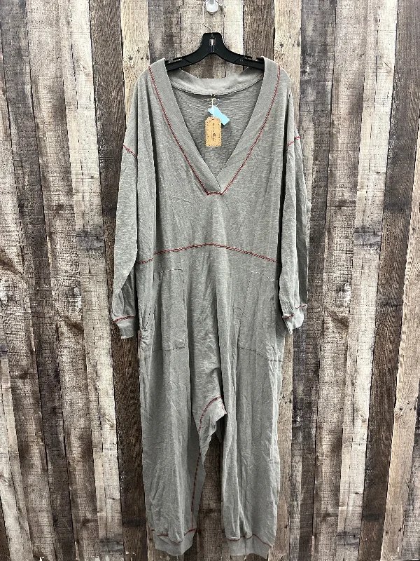 women's jumpsuits with rufflesJumpsuit By Natural Life In Taupe, Size: Xl