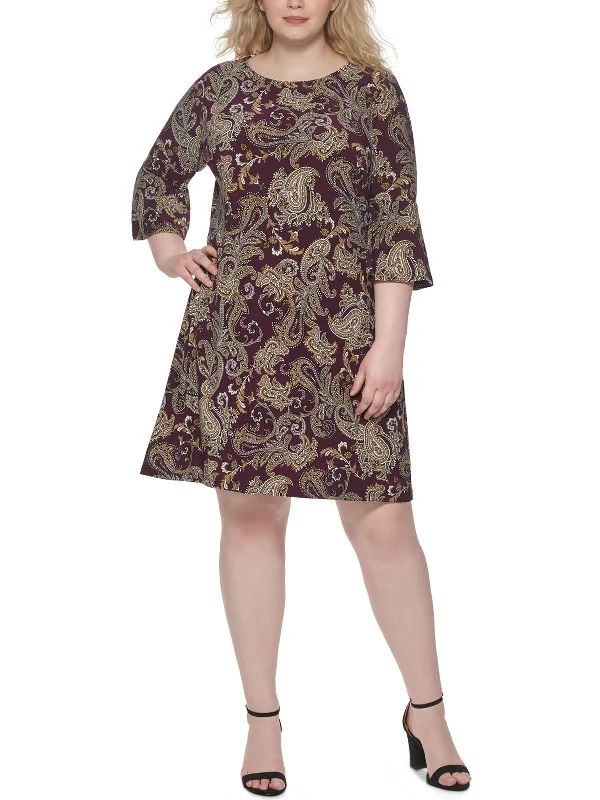 women's retro dressesPlus Womens Paisley Mini Shift Dress