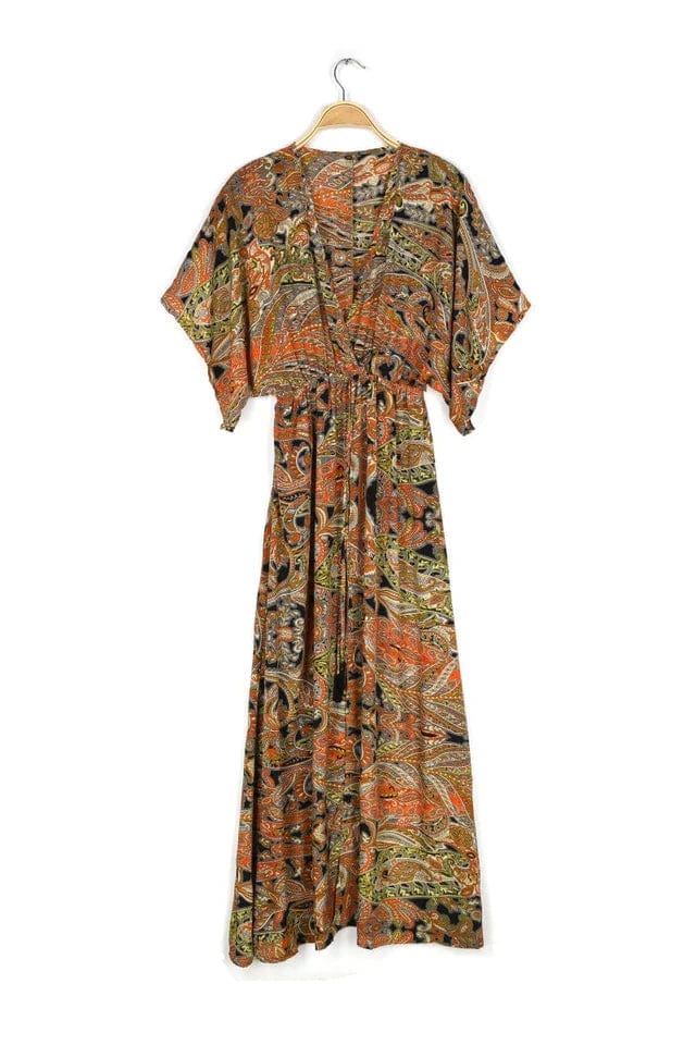 women's stylish dressesPrinted Caftan Midi Dress - Mellow Moon