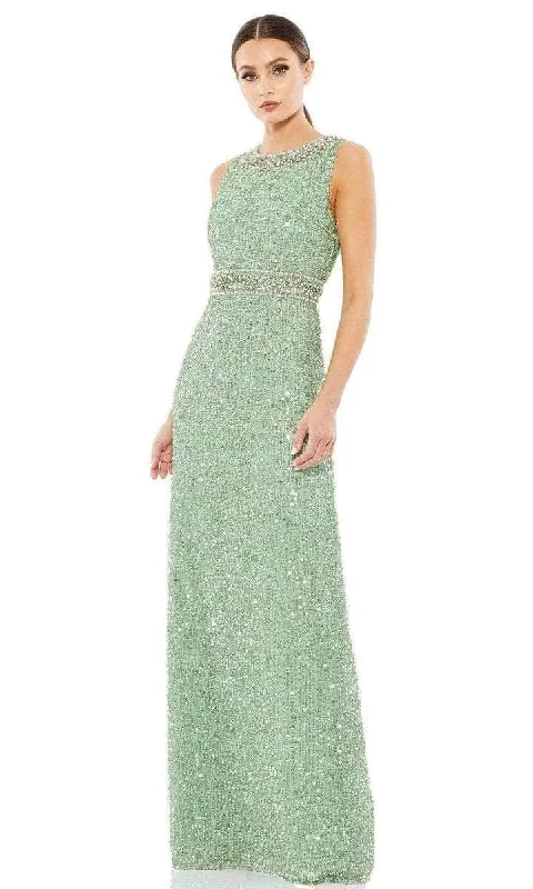 women's luxury dressesMac Duggal - Jewel Neck Column Evening Gown 10839 - 1 pc Mint In Size 4 Available