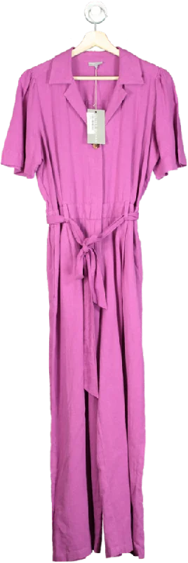 women's jumpsuits with belt loopsOliver Bonas Purple Linen/viscose Blend Jumpsuit UK 6