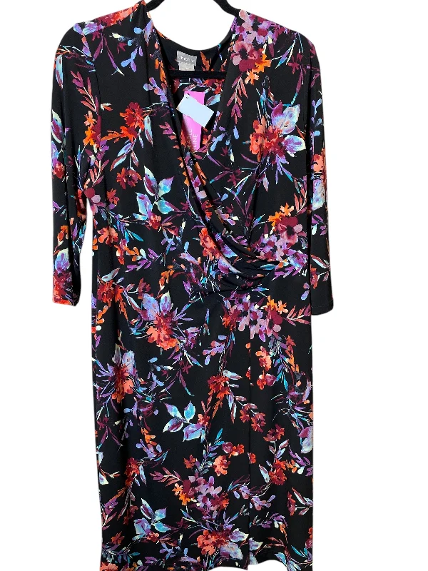 women's short-sleeved dressesDress Casual Midi By Chicos In Floral Print, Size: L