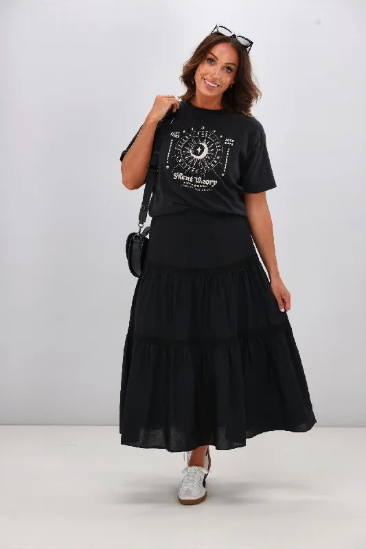 women's fitted skirtsSunday Boho Ebony Skirt Black