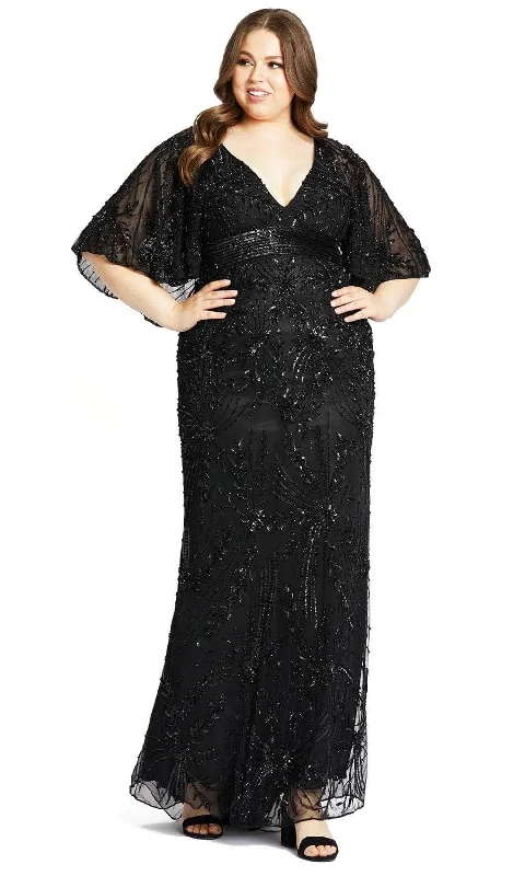 women's stretch dressesMac Duggal 5335 - Empire V-Neck Evening Dress