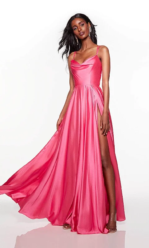 women's fair-trade dressesAlyce Paris 61462 - Satin Evening Dress with Slit