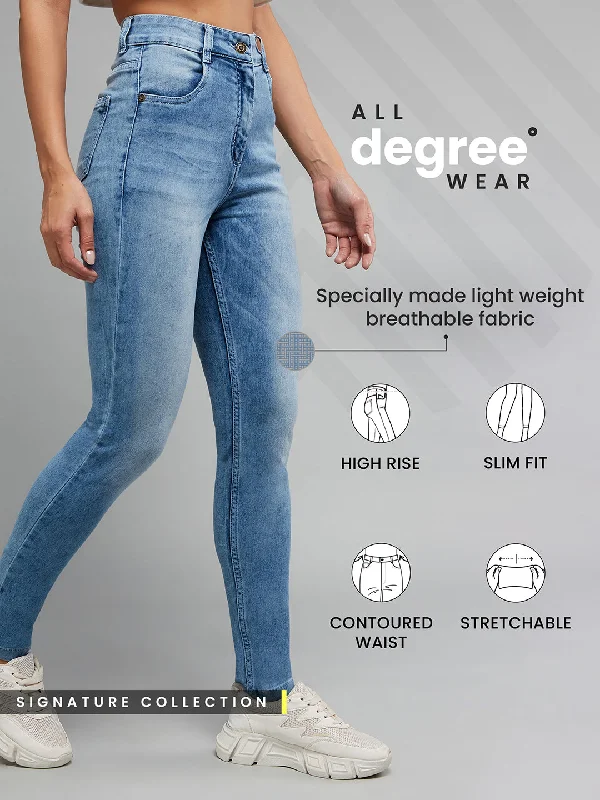 women's denim jeans with sequins24/7 Comfort Women's Light Blue Slim Fit High Rise Denim Stretchable Jeans