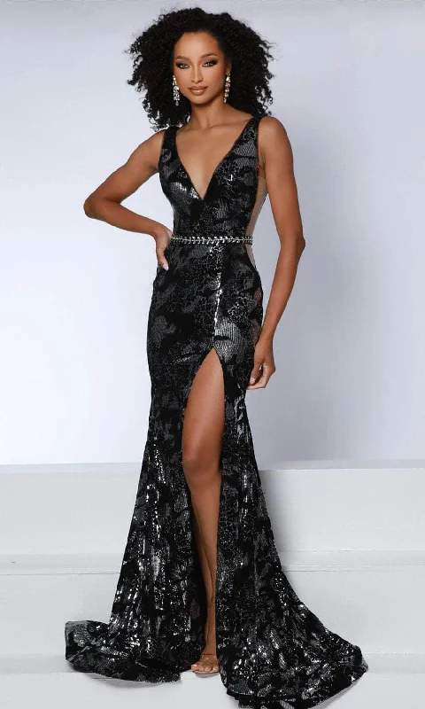 women's fashionable dressesJohnathan Kayne 2919 - V-Back Sequin Evening Gown