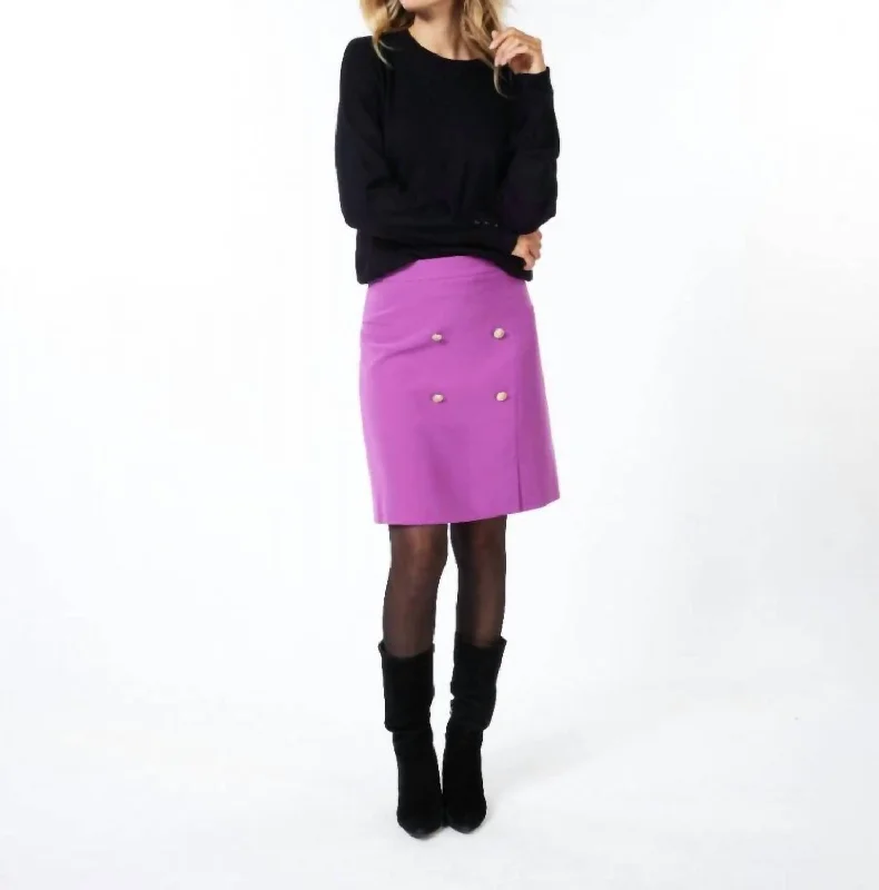 women's affordable velvet skirtsButton Detail Mini Skirt In Violet