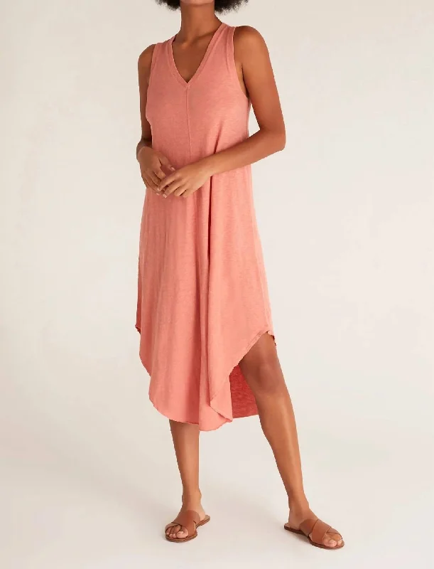 women's boho dressesReverie Midi Dress In Canyon Rose