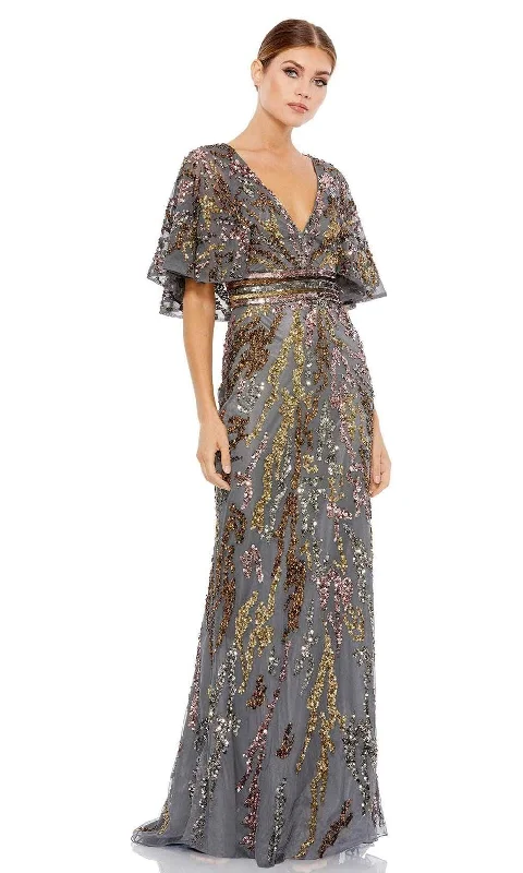 women's velvet dressesMac Duggal Evening - 5439D Multi Color Sequined Blouson Dress