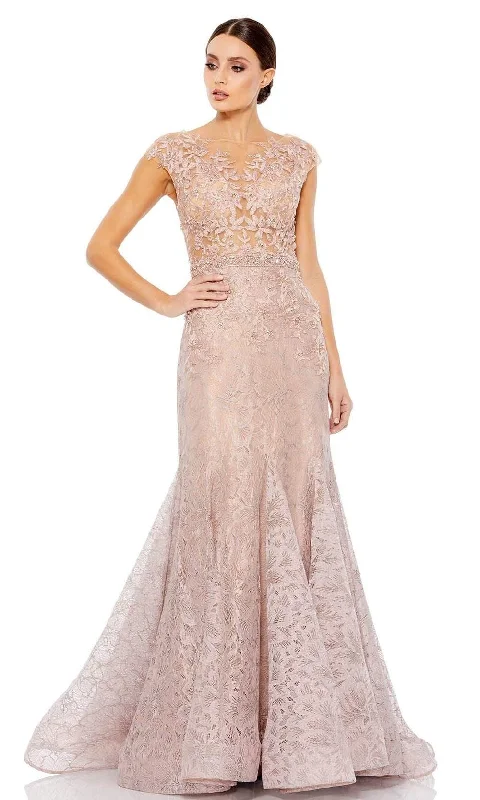 women's unique dressesMac Duggal Evening - 79368D Floral Lace Illusion Trumpet Gown