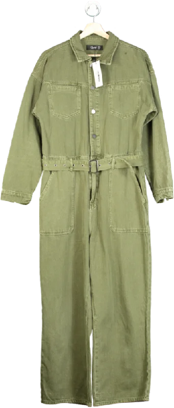 women's jumpsuits for springToxik3 Khaki Helen Wide Leg Jumpsuit UK 10