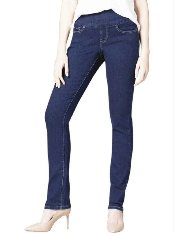 women's denim jeans with embroideryPull On Jag Jeans In Denim Indigo