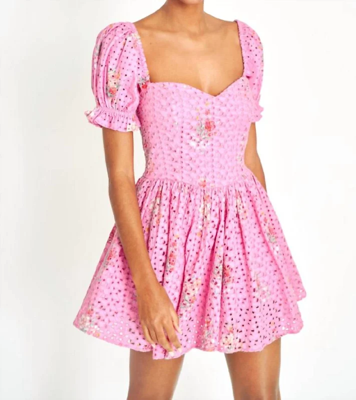 women's cinched-waist dressesAltima Mini Dress In Pink Parade