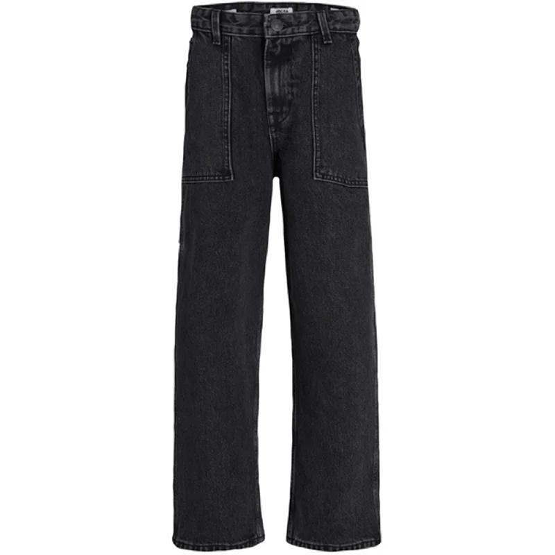 women's denim jeans with frayed edgesJack & Jones Junior Black Denim Chris Utility 823 Bukser