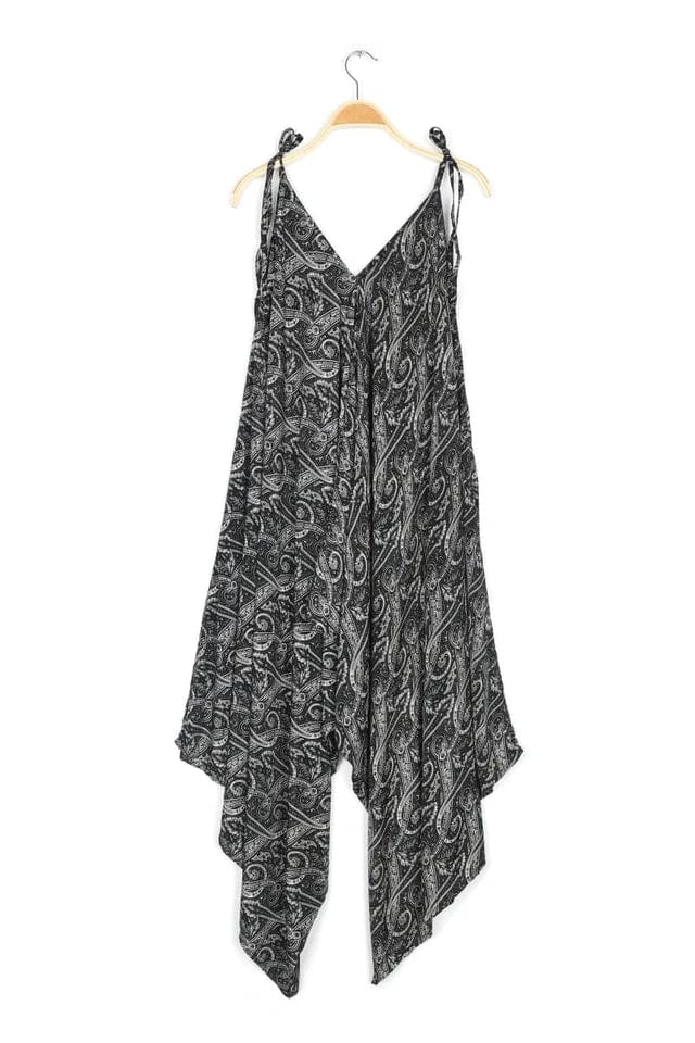 women's jumpsuits for cozy daysTie Shoulder Printed Jumpsuit - La Vita