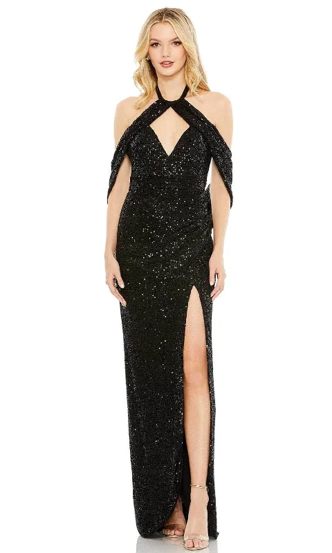 women's bodycon dressesMac Duggal 42021 - Sequin Draped Evening Dress