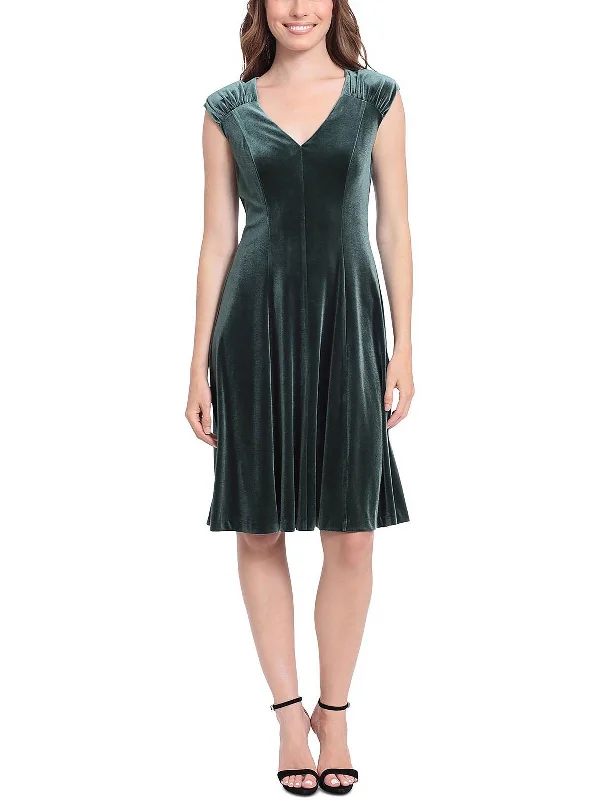 women's casual dressesPetites Womens Velvet Mini Cocktail and Party Dress