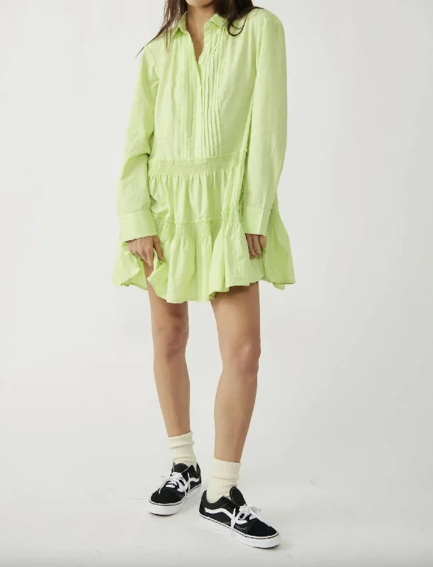 women's maximalist dressesBillie Mini Dress In Lime Glo