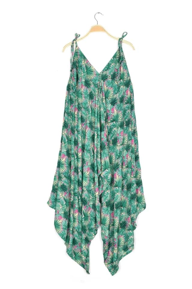 women's jumpsuits for minimalist fashionTie Shoulder Printed Jumpsuit - Shalimar