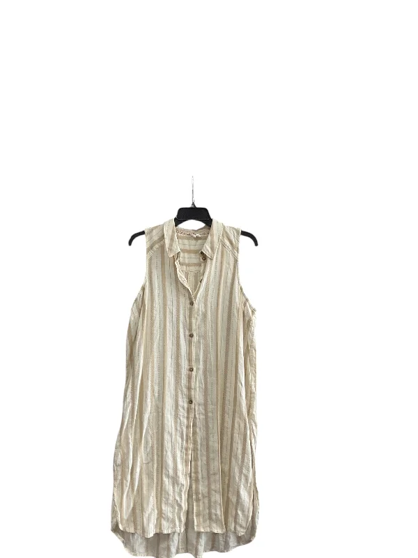 women's silk dressesDress Casual Midi By Anthropologie In Beige, Size: L