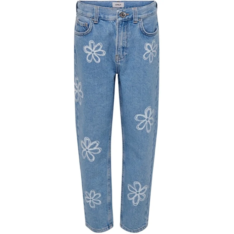 women's denim jeans for a trendy vibekids only Light Blue Denim Swea Loose Denim Jeans