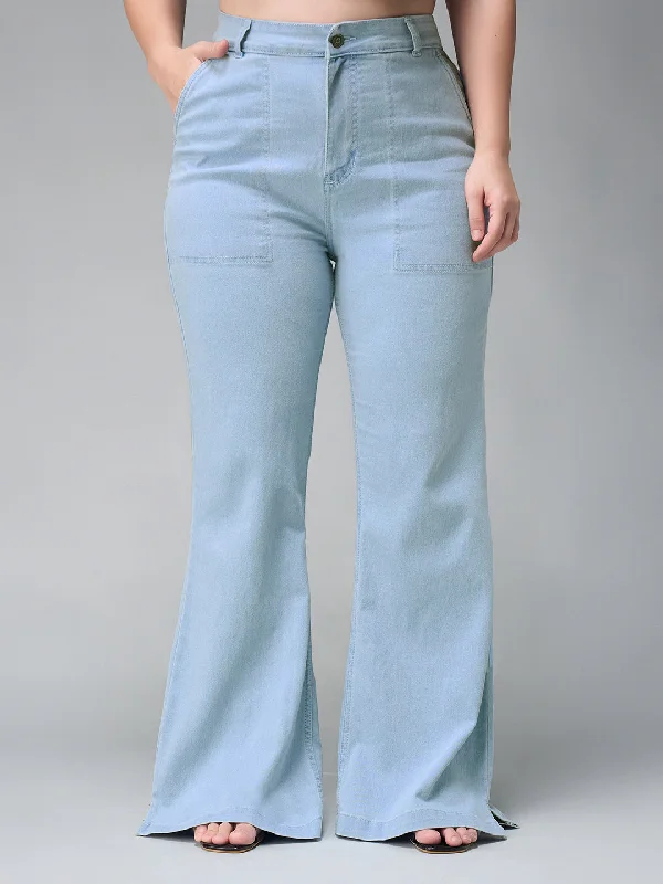 women's denim jeans with rhinestones24/7 comfort Women's Light Blue Bootcut High rise Stretchable Denim Jeans