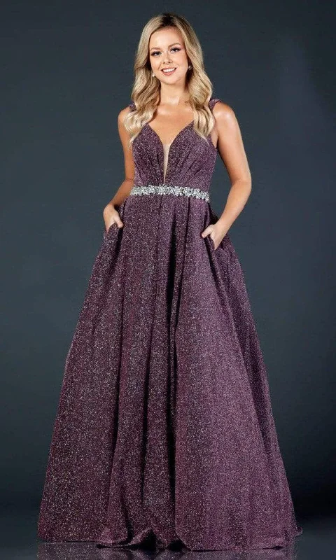 women's trendy dressesAspeed Design - L2395 Embellished Waist A-Line Evening Dress