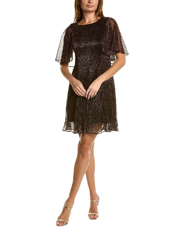 women's casual Friday dressesMAISON TARA Crinkle Sheer Mesh Mini Dress