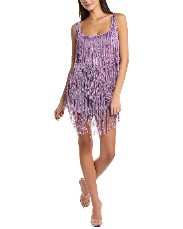 women's stretchy dressesMoonsea Fringe Mini Dress