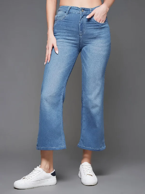 women's denim jeans for a day at the beach24/7 Comfort Women's Light Blue Relaxed Mid Rise Stretchable Denim Jeans