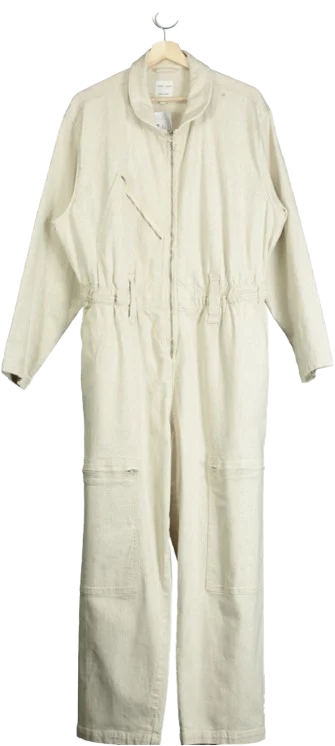 women's vintage jumpsuitsseventy + mochi Beige Amelia All In One Jumpsuit UK 16