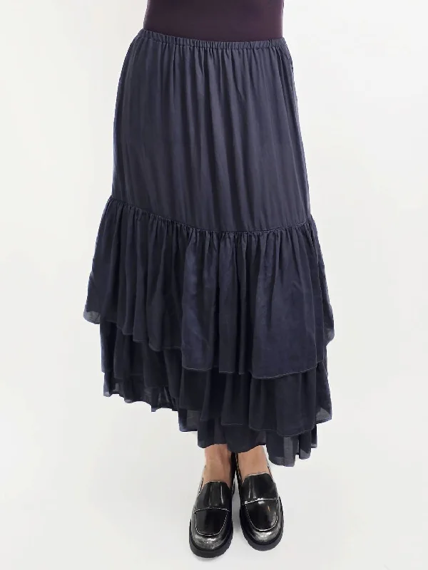 women's chiffon maxi skirtsTencel Slip Skirt In Charcoal